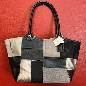 Coach Black and Gray Patchwork Tote! NWT!!!